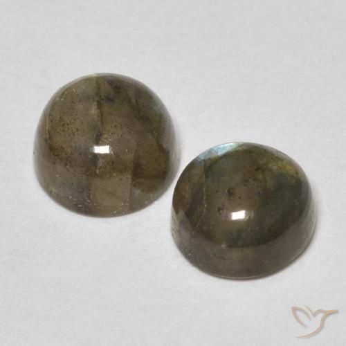 Gemas de Labradorita Multicolor natural de 2.10 ct, Redondo, Translúcido