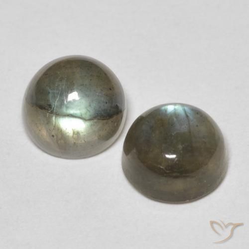 Gemas de Labradorita Multicolor natural de 2.15 ct, Redondo, Translúcido