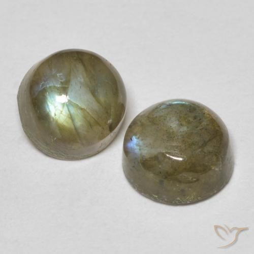 Gemas de Labradorita Multicolor natural de 2.33 ct, Redondo, Translúcido
