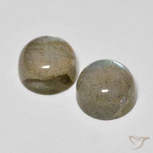 Gemas de Labradorita Multicolor natural de 3.80 ct, Redondo, Translúcido