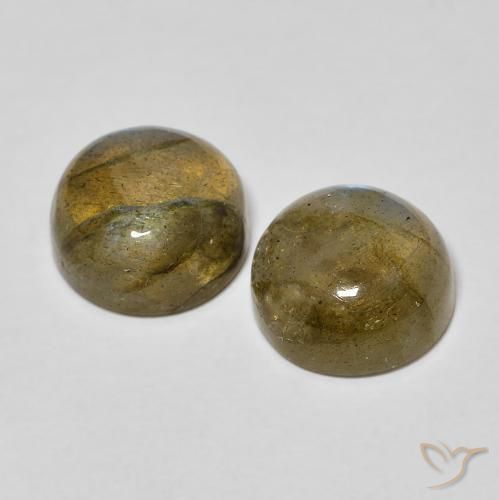 Gemas de Labradorita Multicolor natural de 5.04 ct, Redondo, Translúcido