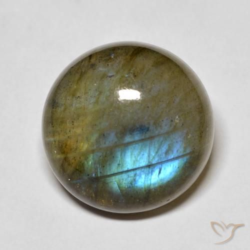 14.78ct Natural Multicolor labradorita, Redondo, Translúcido