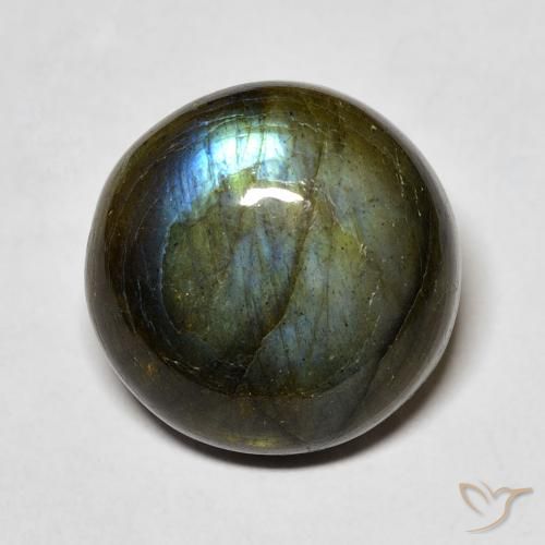 11.19ct Natural Multicolor labradorita, Redondo, Translúcido