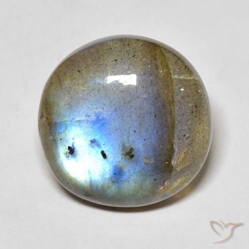 12.68ct Natural Multicolor Labradorita, Redondo, Translúcido