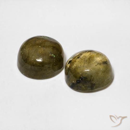 Gemas de Labradorita Multicolor natural de 1.98 ct, Redondo, Translúcido