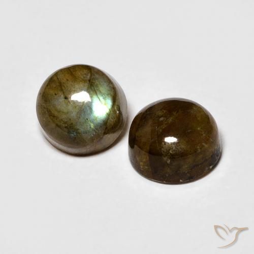 Gemas de Labradorita Multicolor natural de 2.38 ct, Redondo, Translúcido