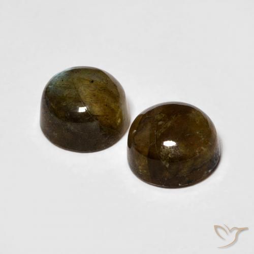 Gemas de Labradorita Multicolor natural de 2.38 ct, Redondo, Translúcido