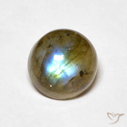 1.12ct Natural Multicolor Labradorita, Redondo, Translúcido