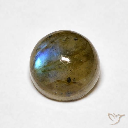 Labradorita Multicolor natural de 1.12 ct, Redondo, Translúcido