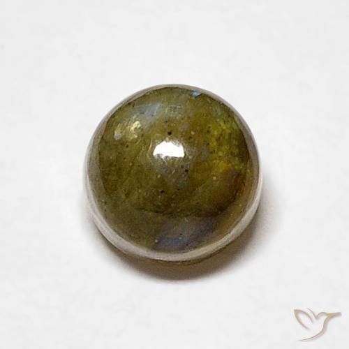0.80ct Natural Multicolor Labradorita, Redondo, Translúcido