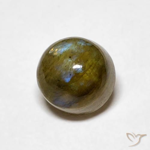 Labradorita Multicolor natural de 0.80 ct, Redondo, Translúcido