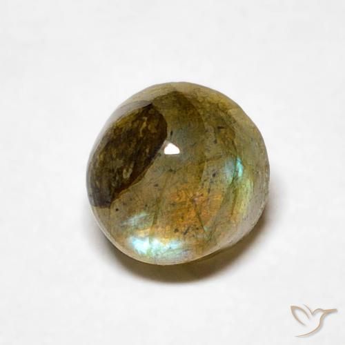 Labradorita Multicolor natural de 0.80 ct, Redondo, Translúcido