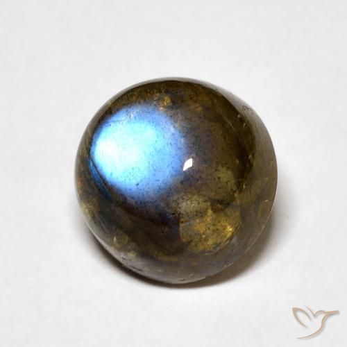 Labradorita Multicolor natural de 3.59 ct, Redondo, Translúcido