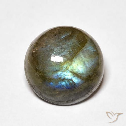 5.32ct Natural Multicolor labradorita, Redondo, Translúcido