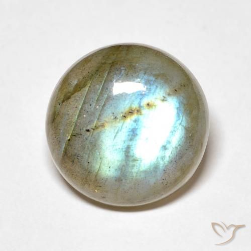 7.84ct Natural Multicolor Labradorita, Redondo, Translúcido