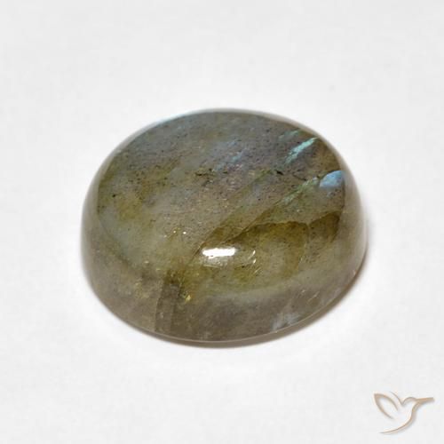 Labradorita Multicolor natural de 7.84 ct, Redondo, Translúcido
