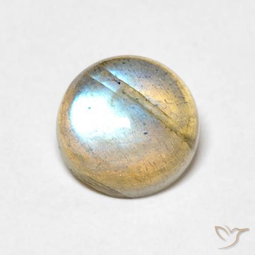 1.57ct Natural Multicolor Labradorita, Redondo, Transparente