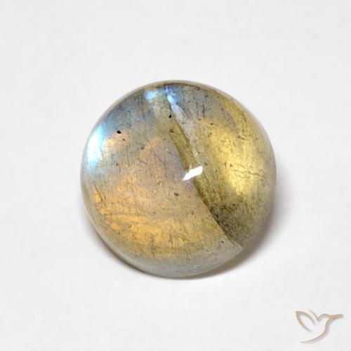 Labradorita Multicolor natural de 1.57 ct, Redondo, Transparente