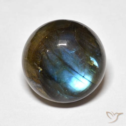 12.97ct Natural Multicolor labradorita, Redondo, Translúcido