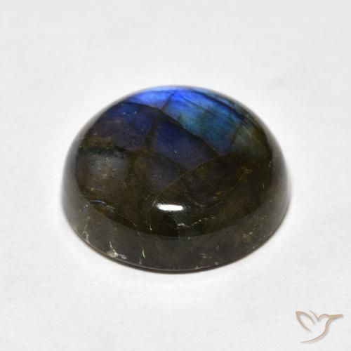 Labradorita Multicolor natural de 10.80 ct, Redondo, Translúcido