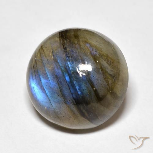 Labradorita Multicolor natural de 12.00 ct, Redondo, Translúcido