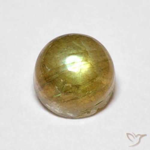 0.79ct Natural Multicolor labradorita, Redondo, Translúcido