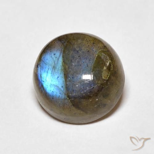 Labradorita Multicolor natural de 4.26 ct, Redondo, Translúcido