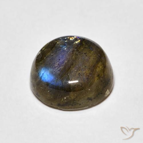 Labradorita Multicolor natural de 4.26 ct, Redondo, Translúcido
