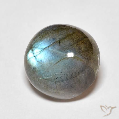 Labradorita Multicolor natural de 6.23 ct, Redondo, Translúcido