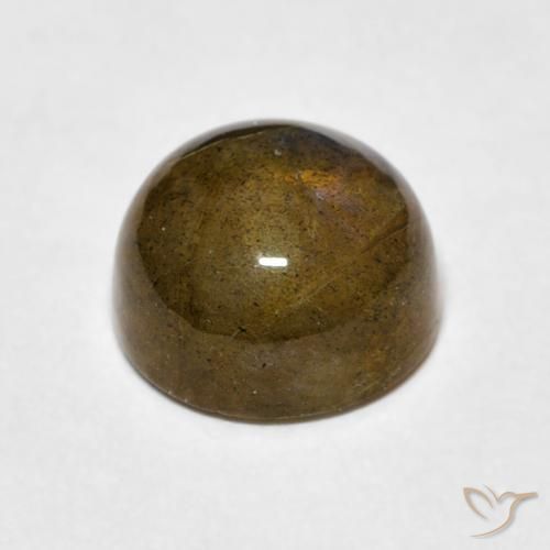 Labradorita Multicolor natural de 3.68 ct, Redondo, Translúcido