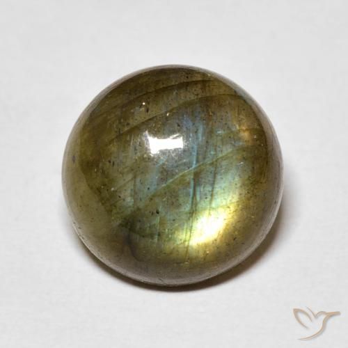 5.30ct Natural Multicolor labradorita, Redondo, Translúcido