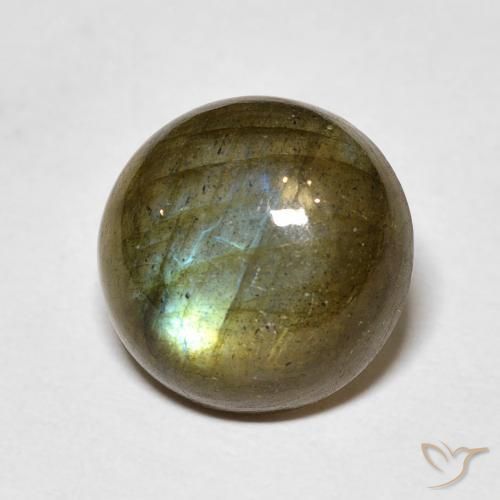 Labradorita Multicolor natural de 5.30 ct, Redondo, Translúcido