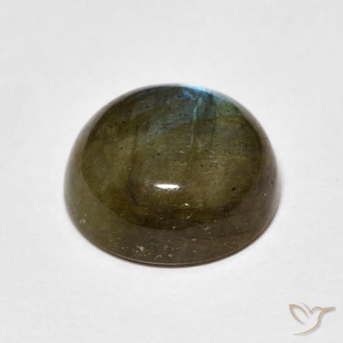 Labradorita Multicolor natural de 5.30 ct, Redondo, Translúcido