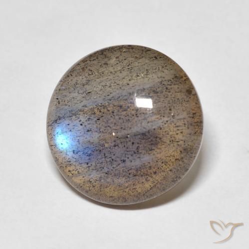 Labradorita Multicolor natural de 7.25 ct, Redondo, Translúcido