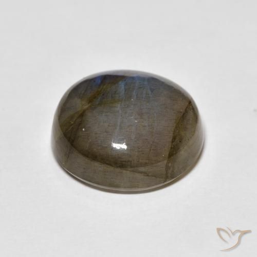 Labradorita Multicolor natural de 14.37 ct, Redondo, Translúcido