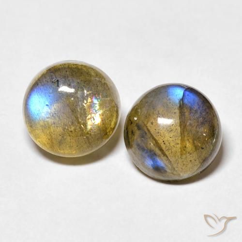 5.02ctw Natural Multicolor labradorita, Redondo, Transparente