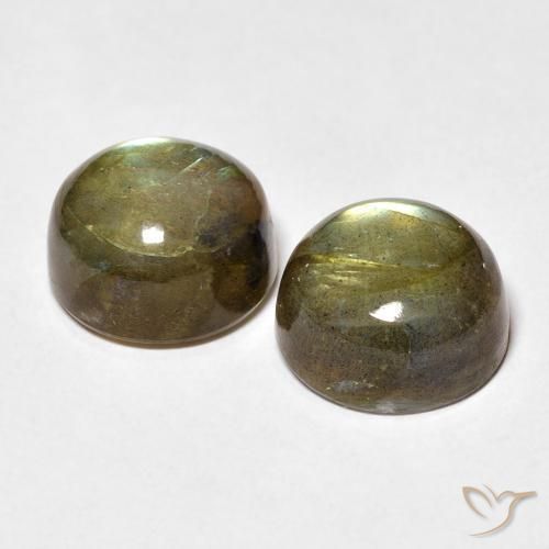 Gemas de Labradorita Multicolor natural de 10.14 ct, Redondo, Translúcido