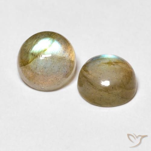 Gemas de Labradorita Multicolor natural de 3.14 ct, Redondo, Transparente