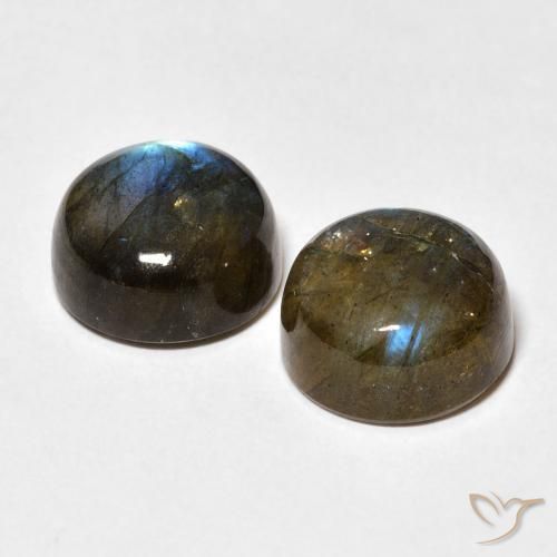 Gemas de Labradorita Multicolor natural de 9.92 ct, Redondo, Translúcido