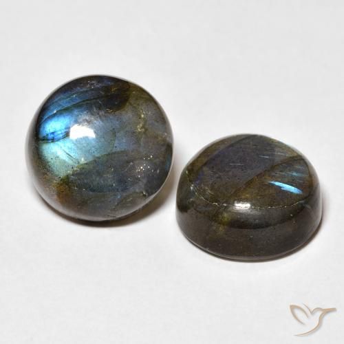 Gemas de Labradorita Multicolor natural de 15.28 ct, Redondo, Translúcido