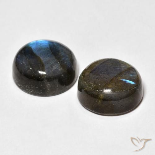 Gemas de Labradorita Multicolor natural de 15.28 ct, Redondo, Translúcido