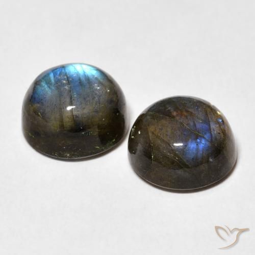 Gemas de Labradorita Multicolor natural de 7.00 ct, Redondo, Translúcido