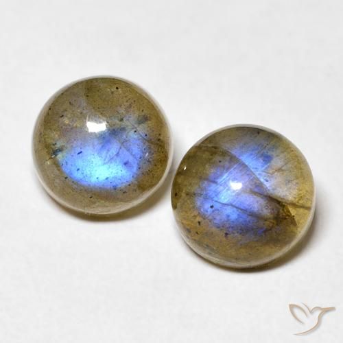 3.71ctw Natural Multicolor Labradorita, Redondo, Transparente