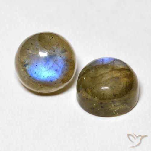 Gemas de Labradorita Multicolor natural de 3.71 ct, Redondo, Transparente
