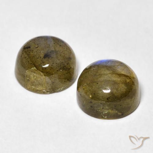 Gemas de Labradorita Multicolor natural de 3.71 ct, Redondo, Transparente