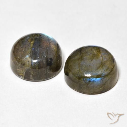 Gemas de Labradorita Multicolor natural de 12.56 ct, Redondo, Translúcido