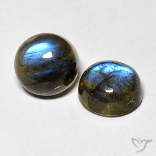 Gemas de Labradorita Multicolor natural de 7.00 ct, Redondo, Translúcido