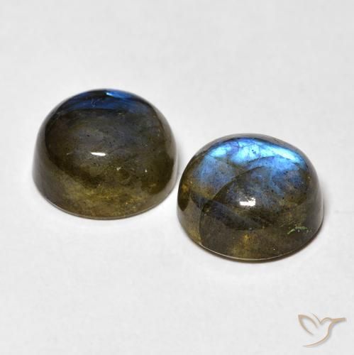Gemas de Labradorita Multicolor natural de 7.00 ct, Redondo, Translúcido