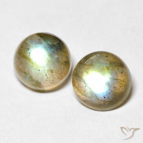 3.41ctw Natural Multicolor Labradorita, Redondo, Transparente