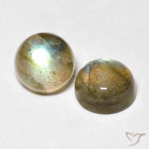 Gemas de Labradorita Multicolor natural de 3.41 ct, Redondo, Transparente
